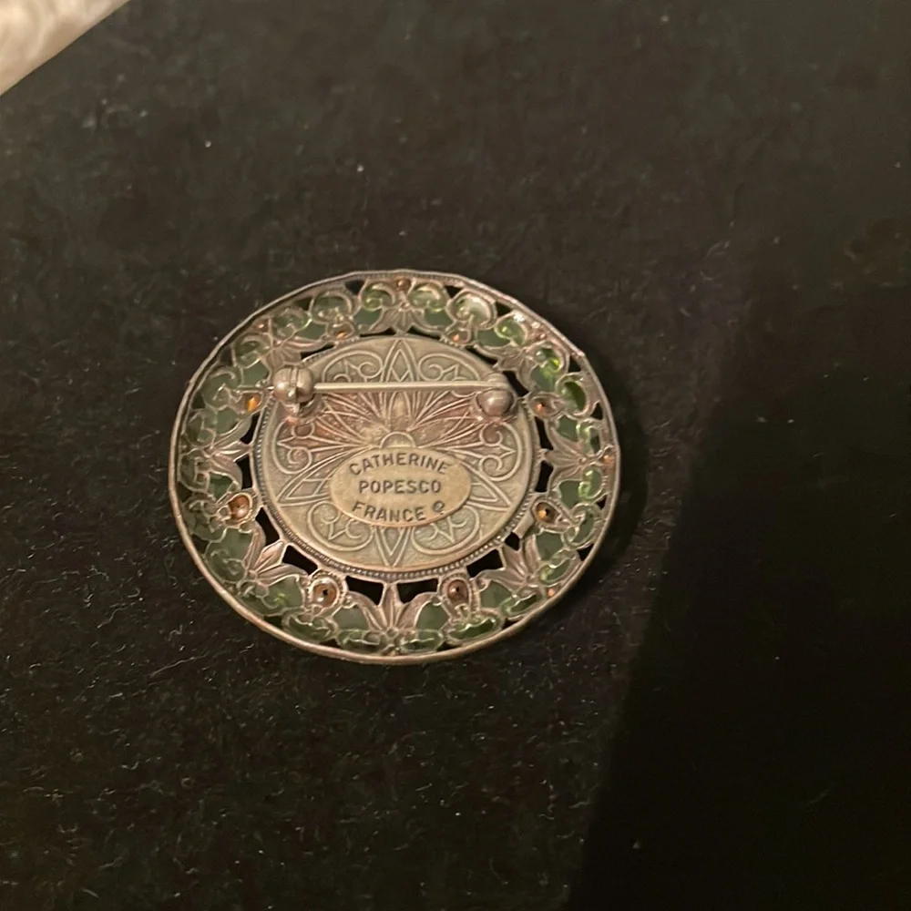 Catherine Popesco Round Brooch from France - Picture 3 of 4